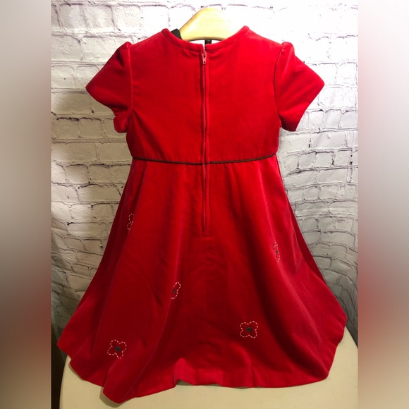 Florence Eiseman Velvet Red Dress Empire Waist Short Sleeves Christmas Party Fun - Picture 2 of 6